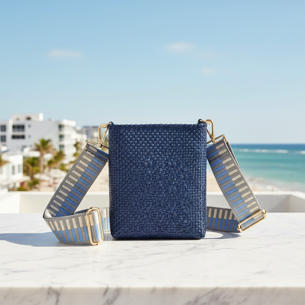 Milano Slim Crossbody Bag - Navy Blue Lifestyle