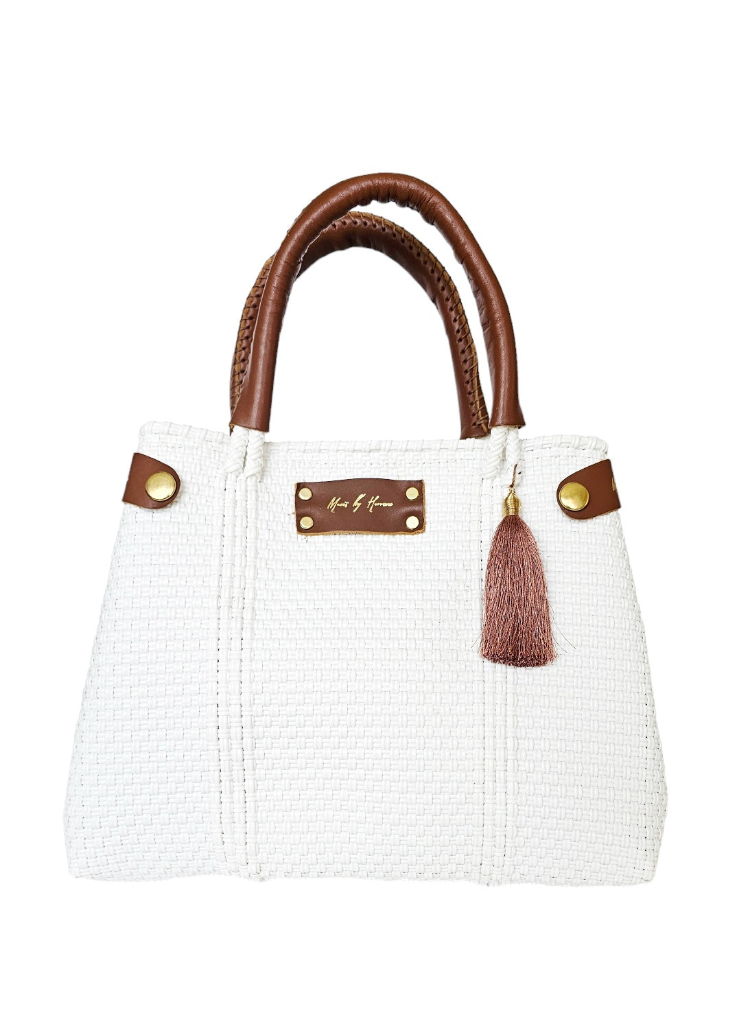 Mini Less Pollution Crossbody Bag – White Pearl — handwoven crossbody bag by Mavis by Herrera