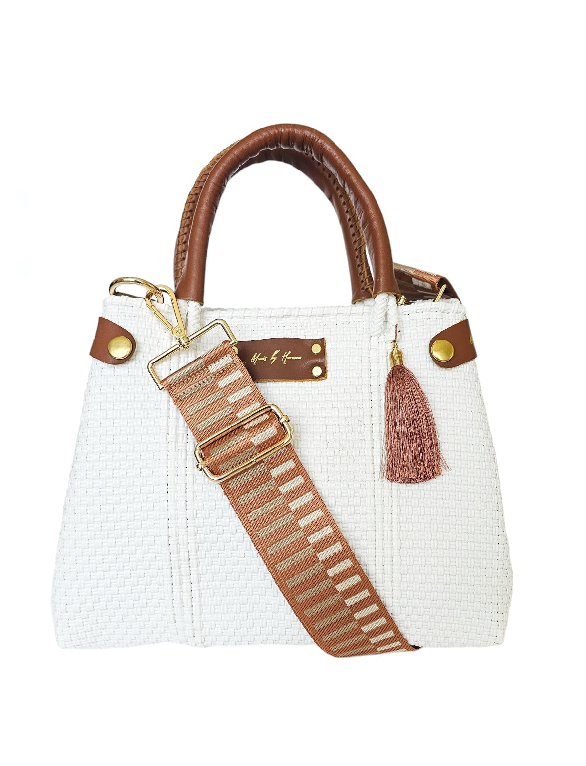 Mini Less Pollution Crossbody Bag – White Pearl — handwoven crossbody bag by Mavis by Herrera