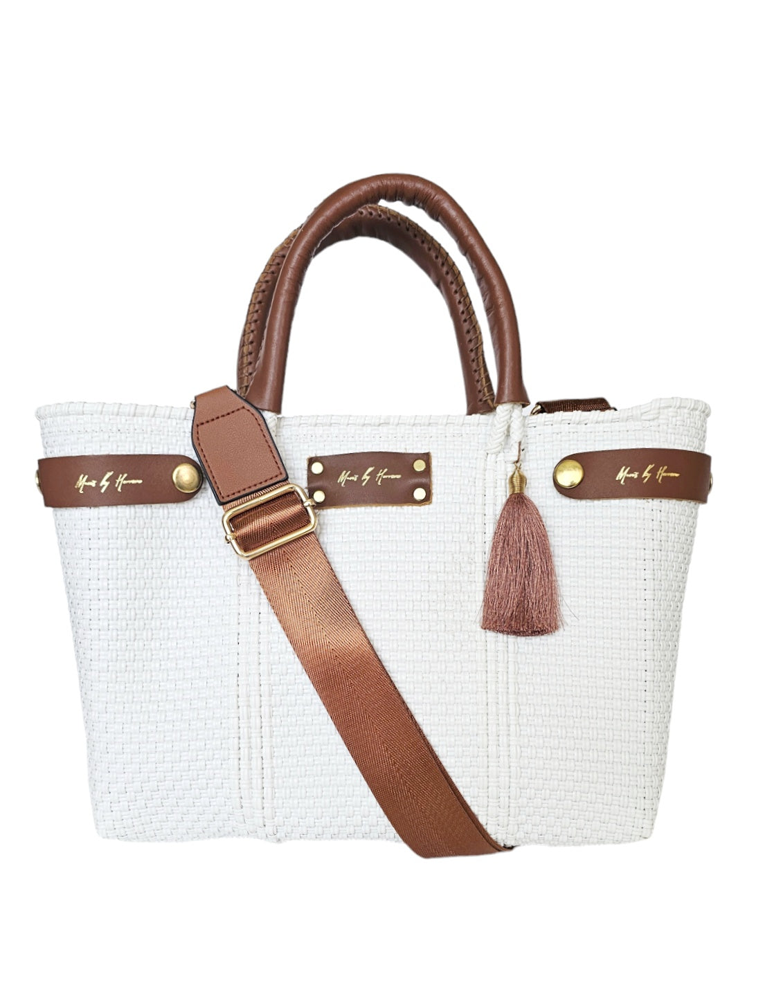 Mini Less Pollution Crossbody Bag – White Pearl — handwoven crossbody bag by Mavis by Herrera