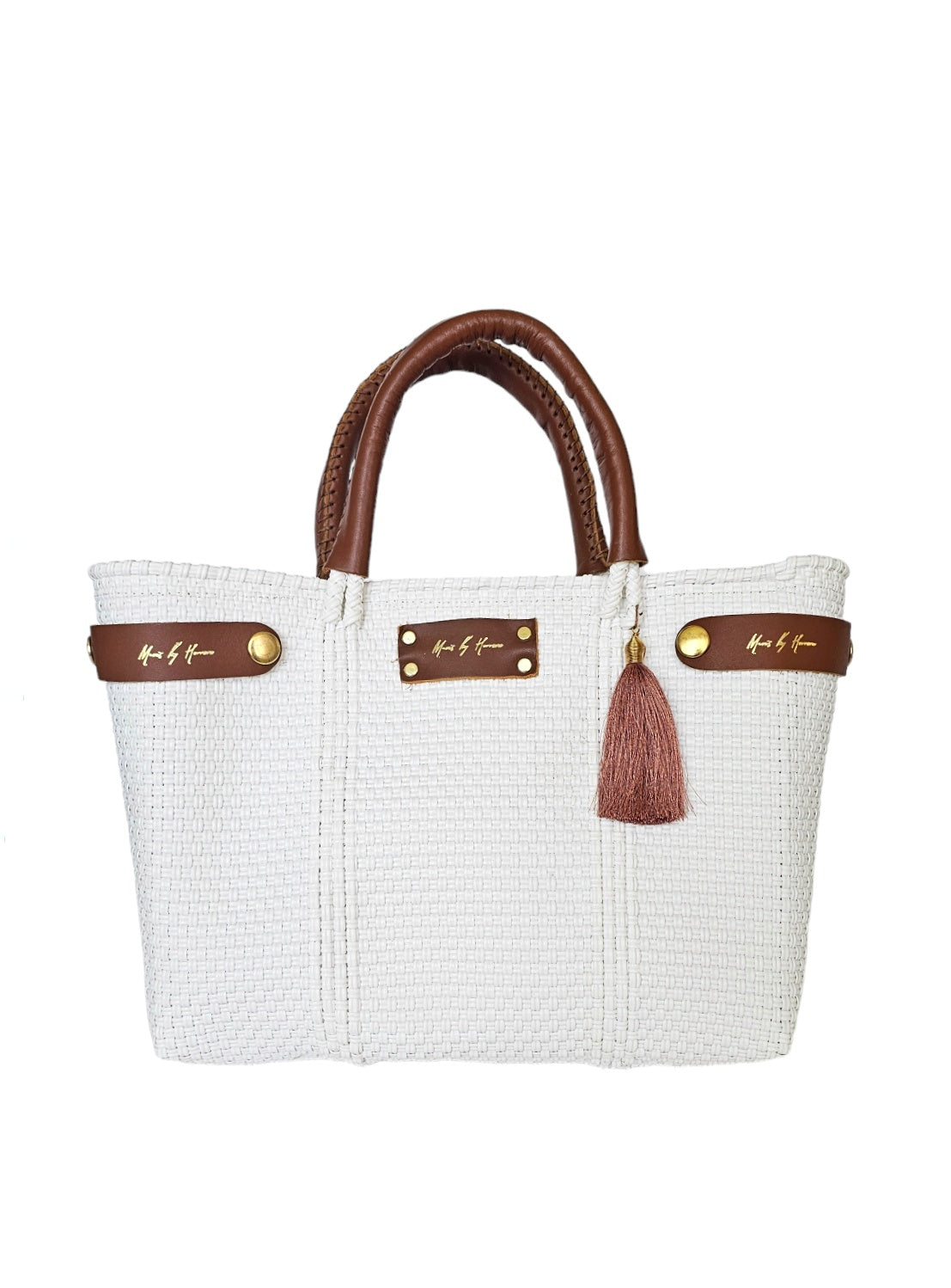 Mini Less Pollution Crossbody Bag – White Pearl — handwoven crossbody bag by Mavis by Herrera