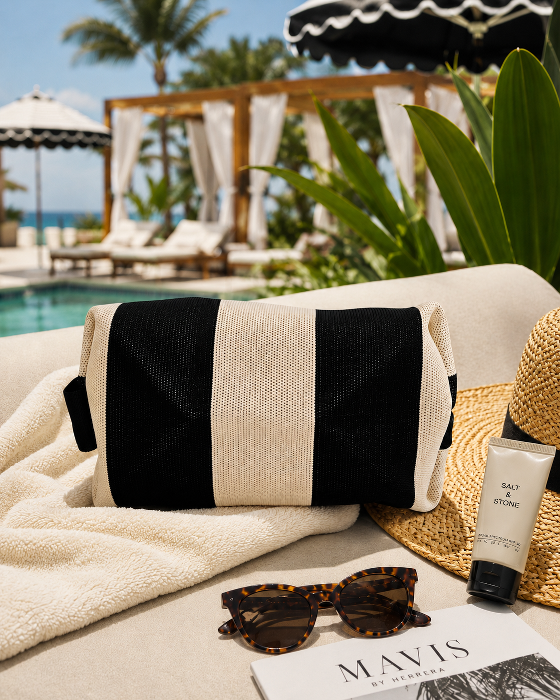 Cabana Pouch Bag - Black Ivory