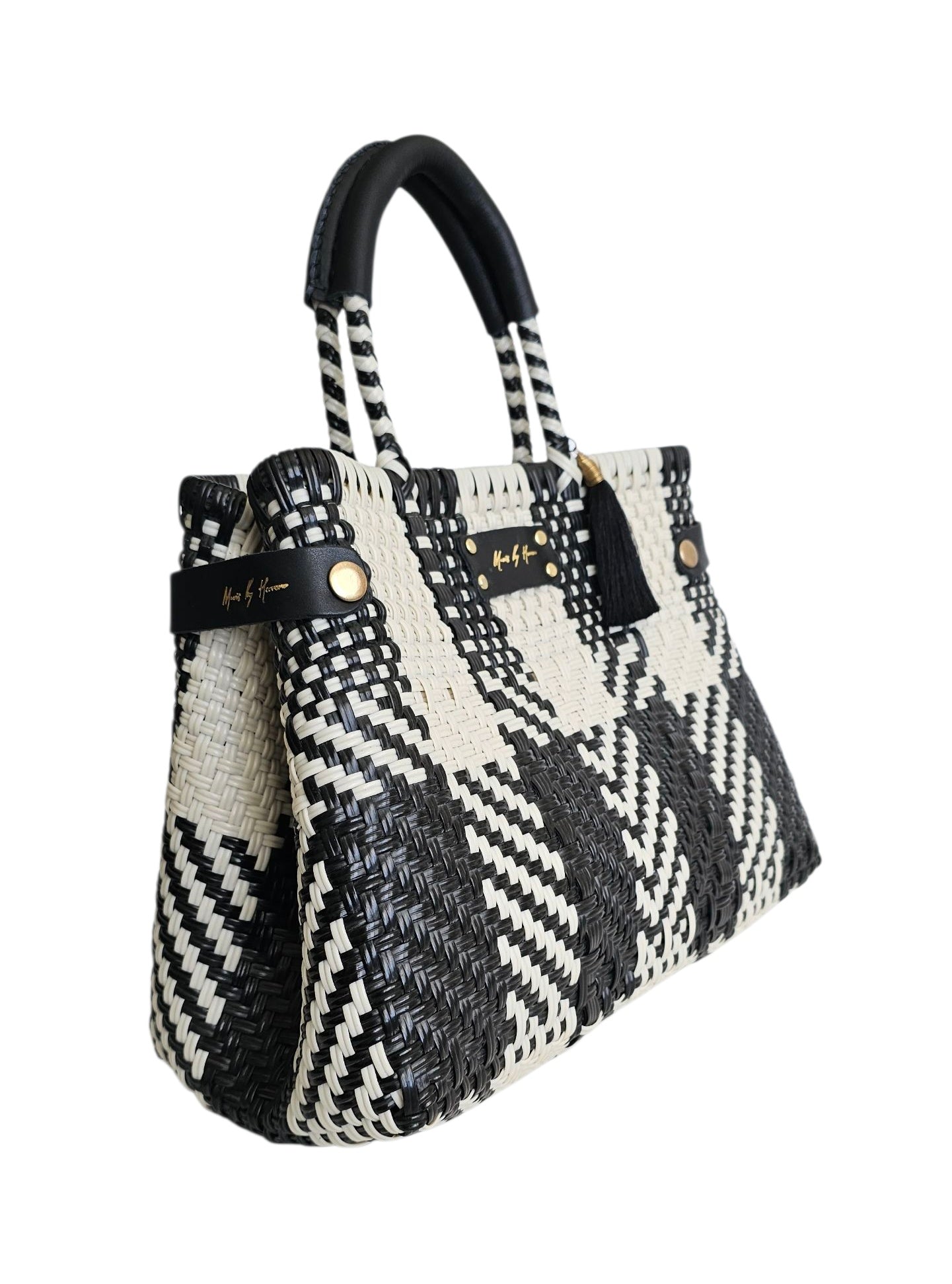 Less Pollution Convertible Handbag -Black White