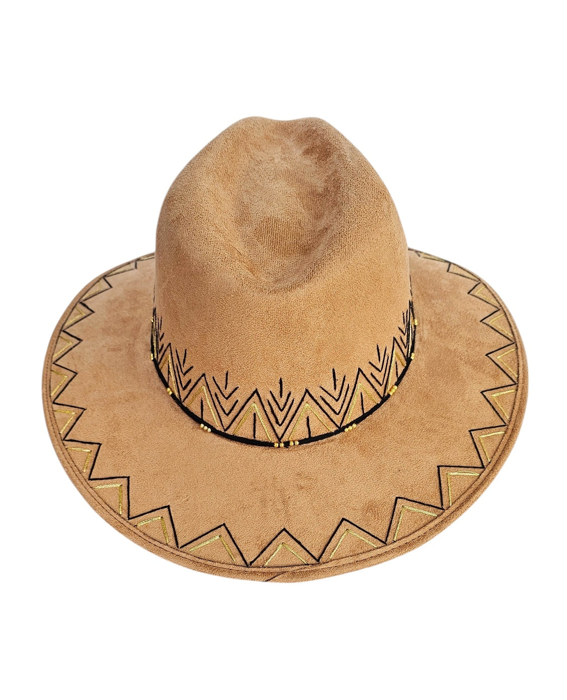Boho Fedora Suede Hat - Camel