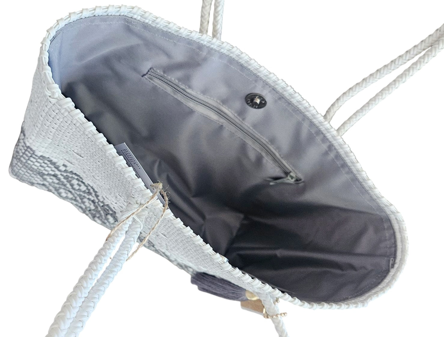Mini Tote Bag with longer straps - Silver