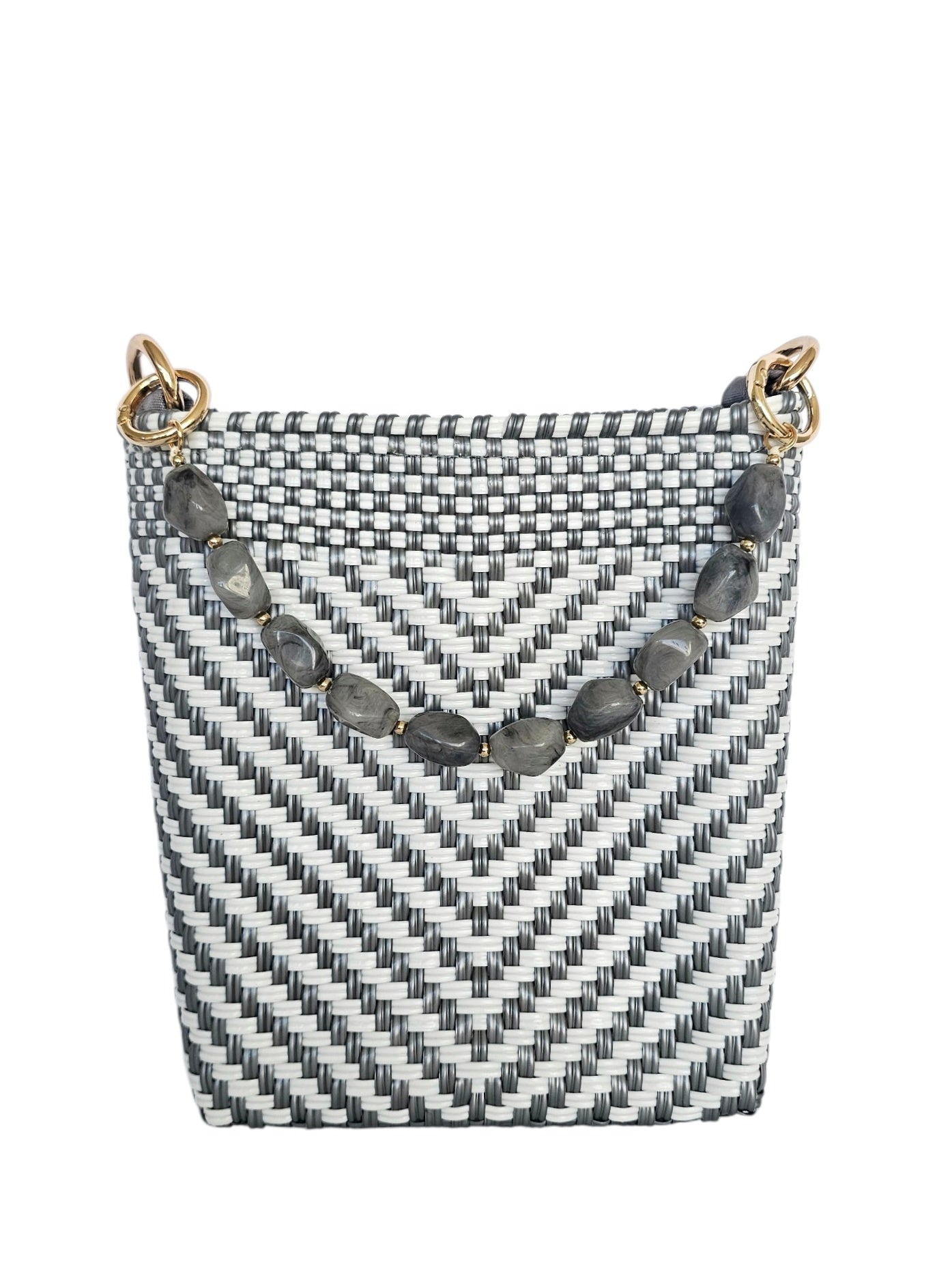 Milano Crossbody Bag - Silver White