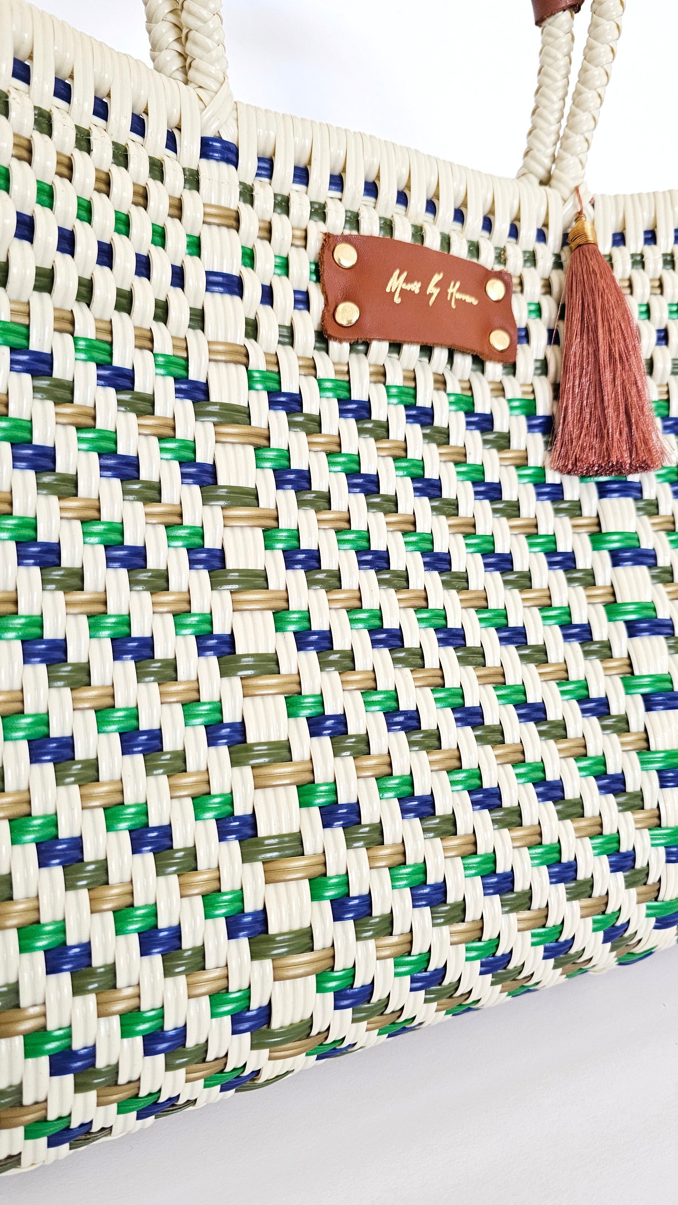 One-of-a-kind Evergreen Coast artisan handbag and convertible tote by Mavis by Herrera