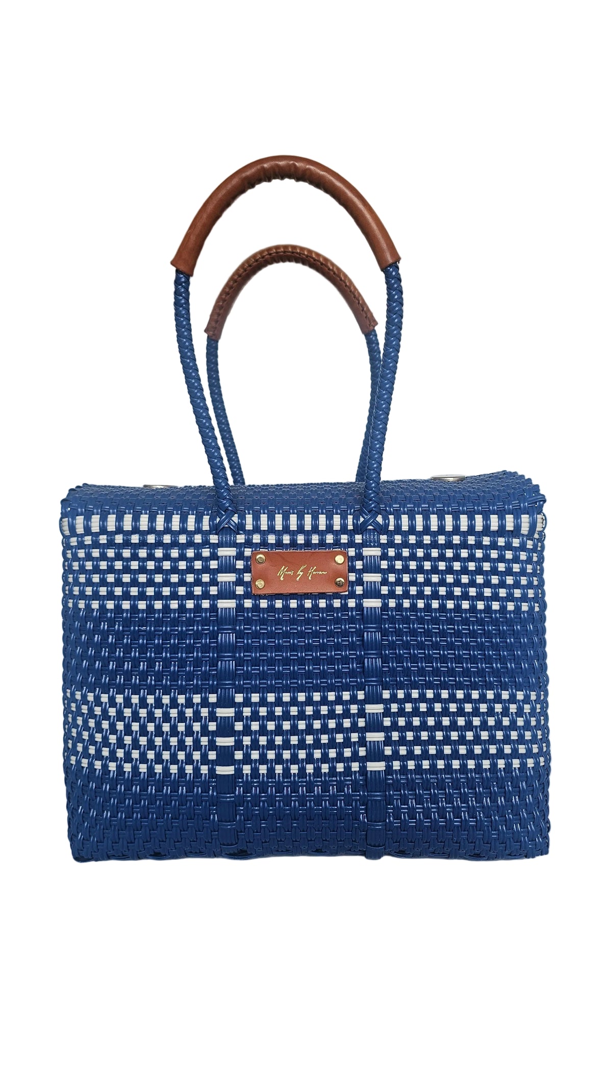 The Adventure Bag – Navy Blue — handwoven recycled-plastic handbag by Mavis by Herrera