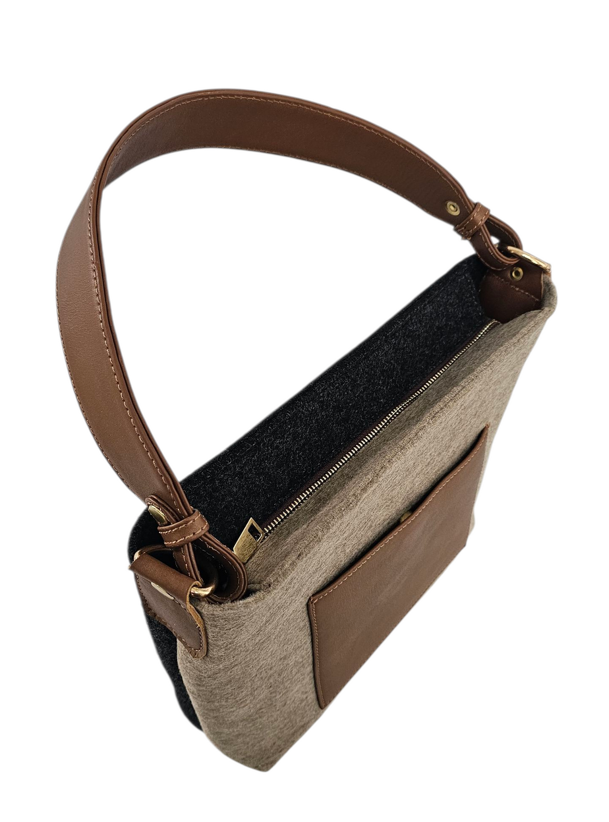 The Italiano Purse – Black Brown — handwoven recycled-plastic shoulder bag by Mavis by Herrera