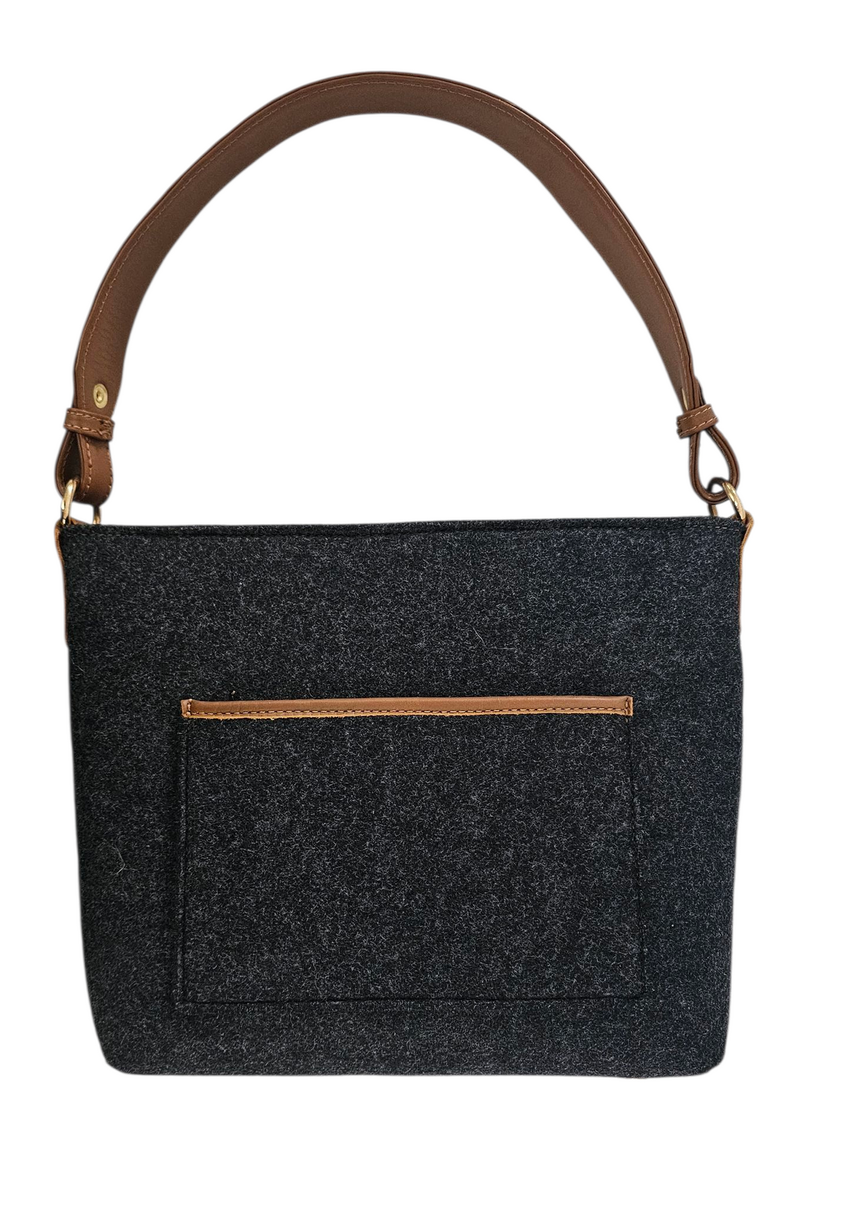 The Italiano Purse – Black Brown — handwoven recycled-plastic shoulder bag by Mavis by Herrera