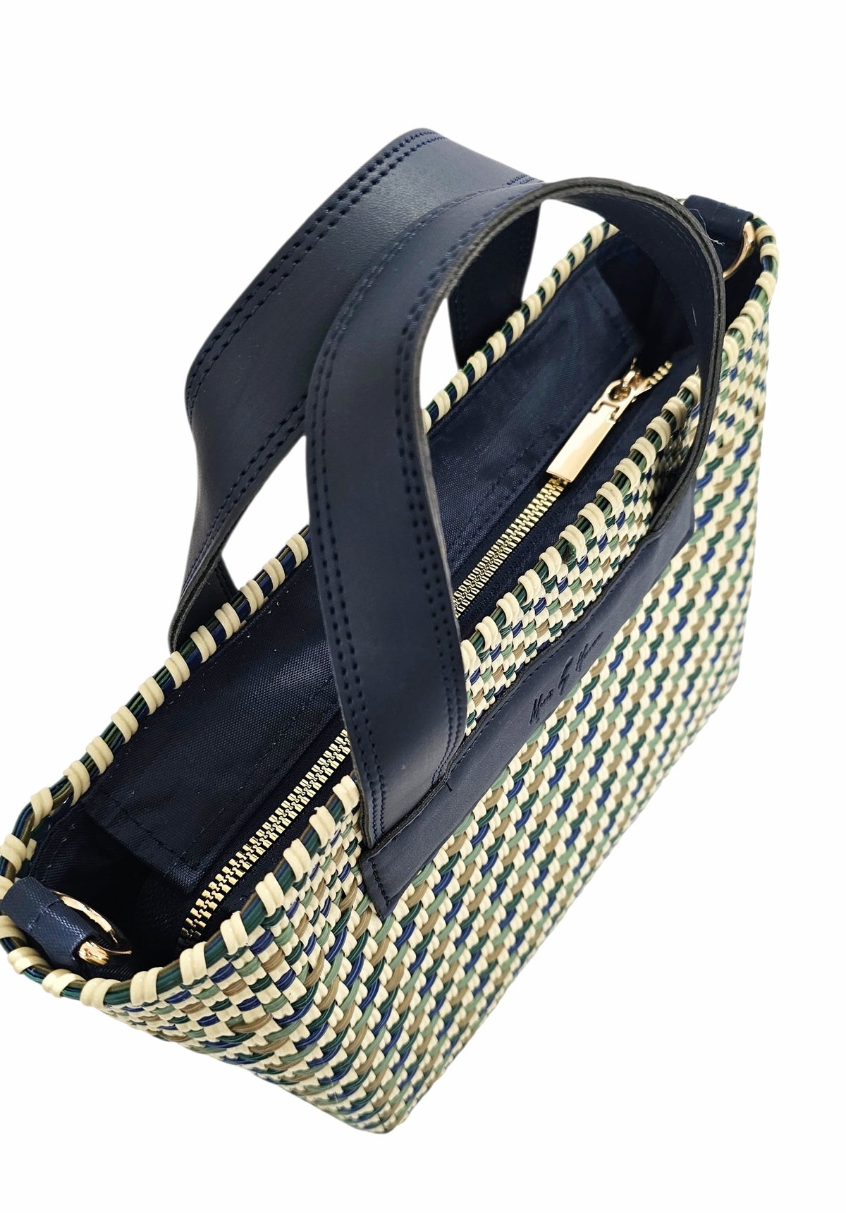 The Riviera Crossbody Tote – Napa — handwoven recycled-plastic convertible crossbody tote by Mavis by Herrera