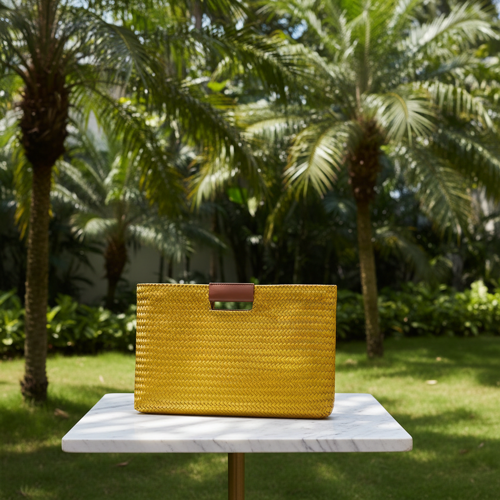 Tulum Clutch Bag - Vivid Gold Palm Resort