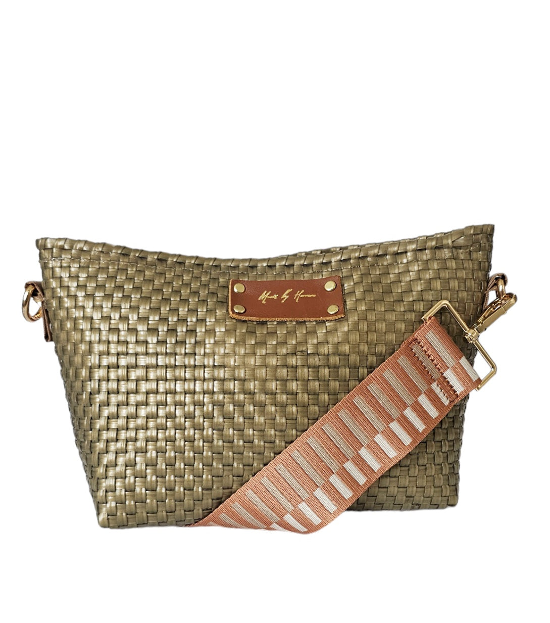 Victoria Crossbody Bag – Gold — handwoven recycled-plastic crossbody bag by Mavis by Herrera