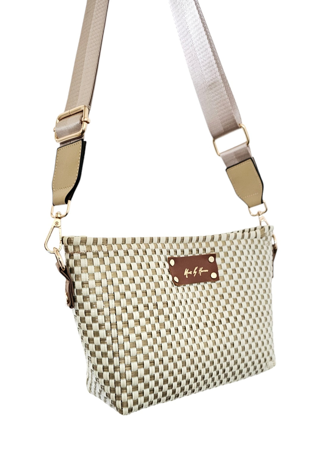 Victoria Crossbody Bag – Ivory Luxe — handwoven recycled-plastic crossbody bag by Mavis by Herrera