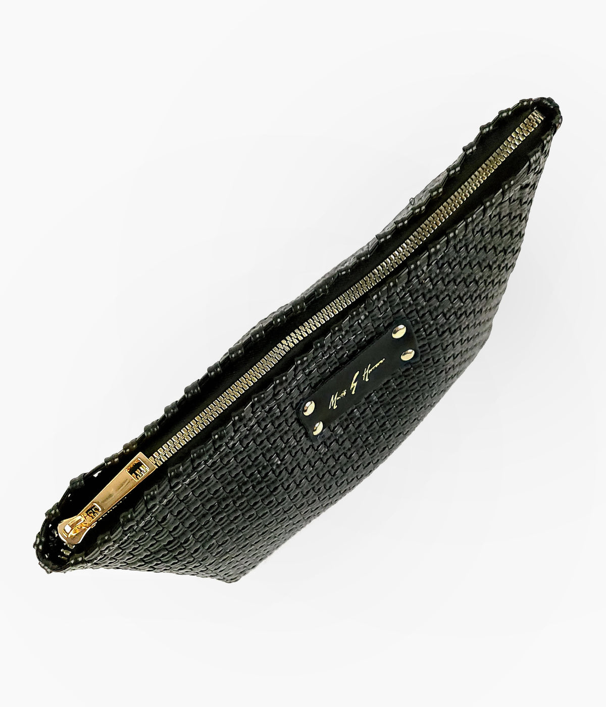 Bella Clutch Purse – Luxury Black — handwoven recycled-plastic clutch purse by Mavis by Herrera