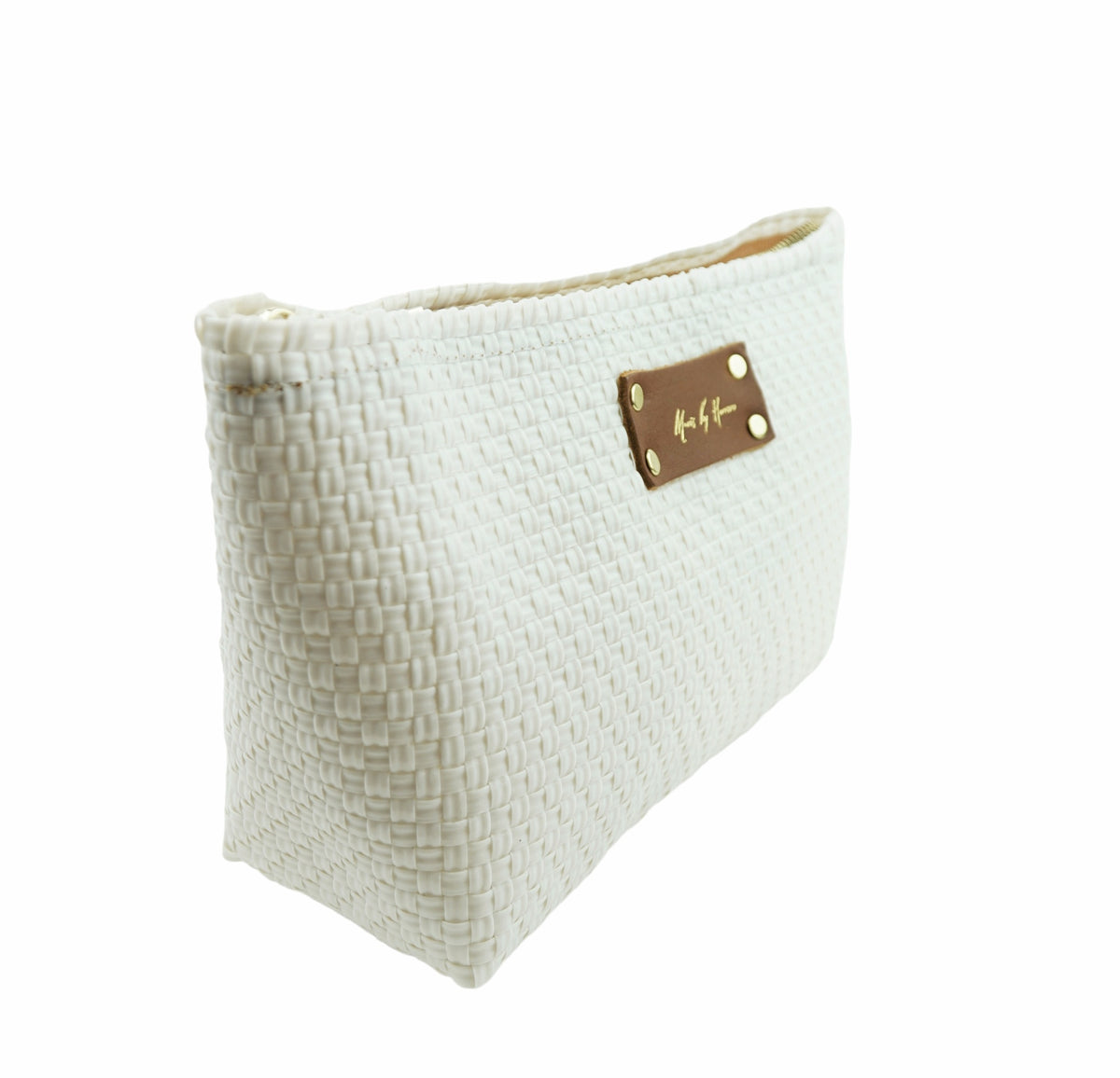 Bella Clutch Purse – White Pearl — handwoven recycled-plastic clutch purse by Mavis by Herrera