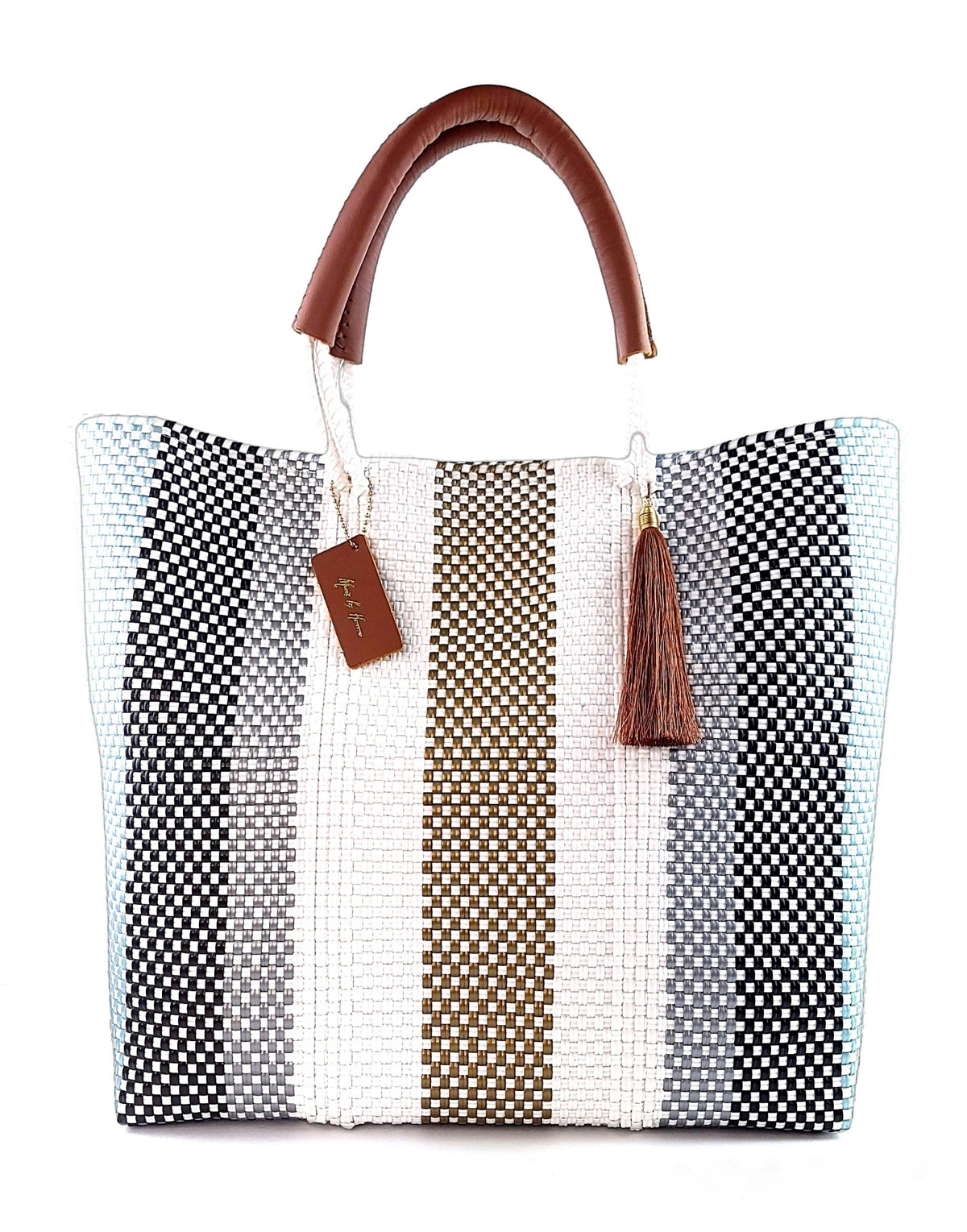 Marbella Resort Tote Bag — handwoven recycled-plastic resort tote by Mavis by Herrera